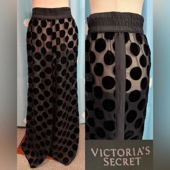 Victoria's Secret sheer polka dot lingerie wide leg pants.- S to M - Picture 1 of 12